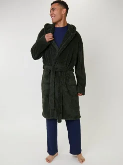 Groen - Loungeable Sherpa kamerjas met capuchon