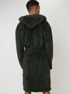 Groen - Loungeable Sherpa kamerjas met capuchon