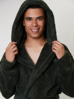 Groen - Loungeable Sherpa kamerjas met capuchon