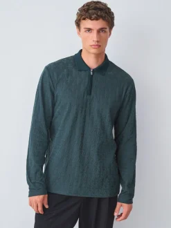 Groen - Modieus poloshirt met kwartrits