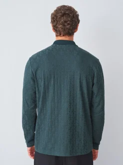 Groen - Modieus poloshirt met kwartrits