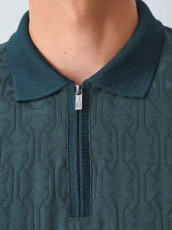 Groen - Modieus poloshirt met kwartrits