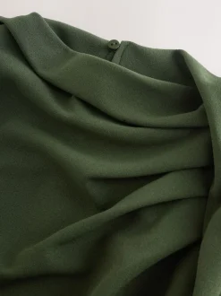 Groen - Occasion Cowl Neck Sleeveless Jersey Jumpsuit