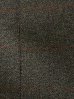 Groen - Regular Fit Nova Fides Italian Wool Blend Trimmed Check Suit Waistcoat