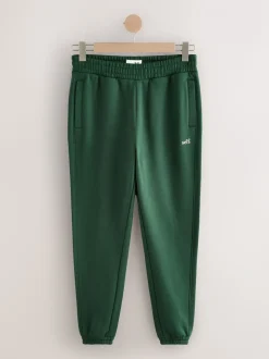Groen - Self. joggingbroek met boorden