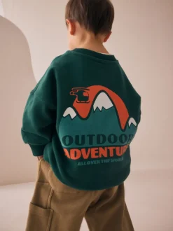 Groen - Set met sweatshirt en utility-joggingbroek (3mnd -7jr)