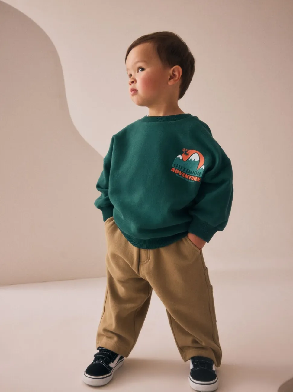 Groen - Set met sweatshirt en utility-joggingbroek (3mnd -7jr)