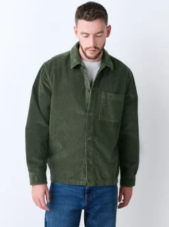 Groen - Single pocket Corduroy Shacket Overshirt