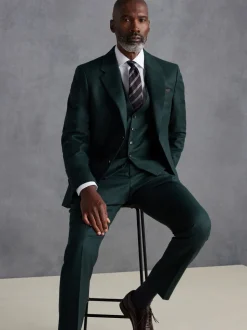 Groen - Slim Fit - Signature Zignone flanellen colbert van Italiaanse wol-kasjmier blend