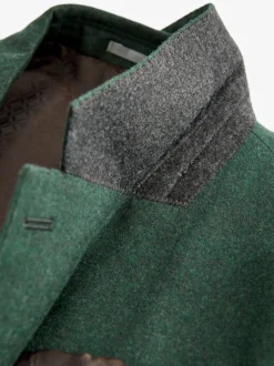 Groen - Slim Fit - Signature Zignone flanellen colbert van Italiaanse wol-kasjmier blend