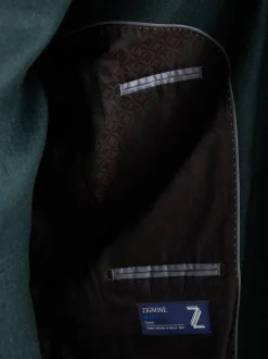 Groen - Slim Fit - Signature Zignone flanellen colbert van Italiaanse wol-kasjmier blend