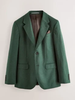 Groen - Slim Fit - Signature Zignone flanellen colbert van Italiaanse wol-kasjmier blend
