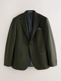Groen - Slim Fit - Slim fit Motion Flex wollen Blend Pakjas