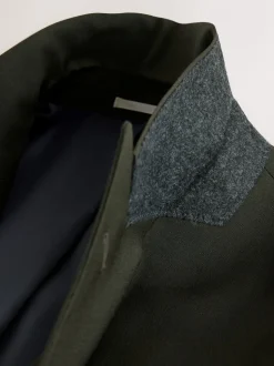 Groen - Slim Fit - Slim fit Motion Flex wollen Blend Pakjas