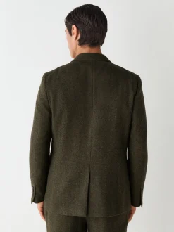 Groen - Slim Fit Herringbone Wool Blend Suit Jacket