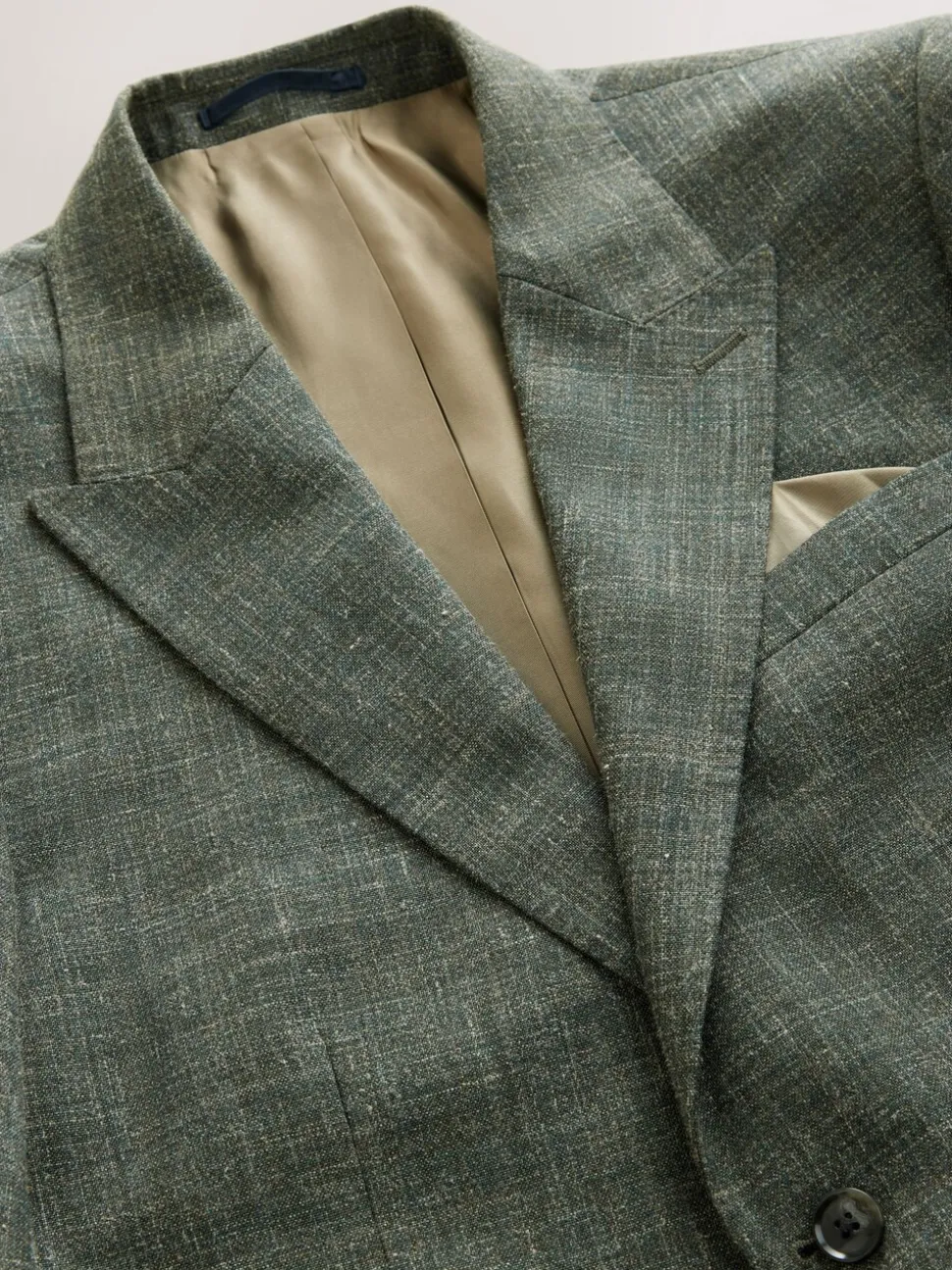 Groen - Slim fit Nova Fides colbert van Italiaanse linnenmix stof