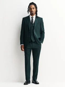 Groen - Slim-fit flanellen colbert