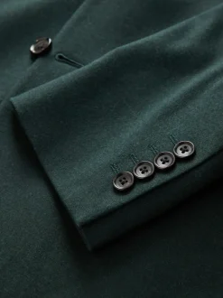 Groen - Slim-fit flanellen colbert