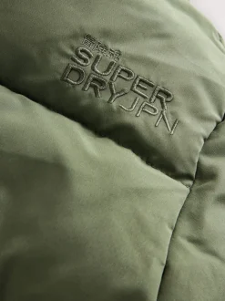 Groen - Superdry - Lange gewatteerde jas