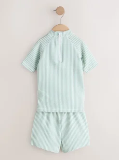 Groen - Textured Rash Vest and Swim Shorts Set (3mths-7yrs)