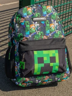 Groen - Vanilla Underground Minecraft creeper en zombierugzak met print voor jongens