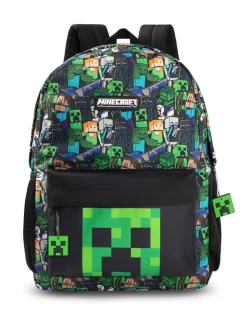 Groen - Vanilla Underground Minecraft creeper en zombierugzak met print voor jongens