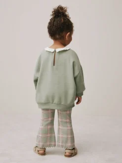 Groen elfje - Collared Sweatshirt & Flare Leggings Set (3mths-7yrs)
