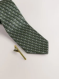 Groen en wit - Das met patroon