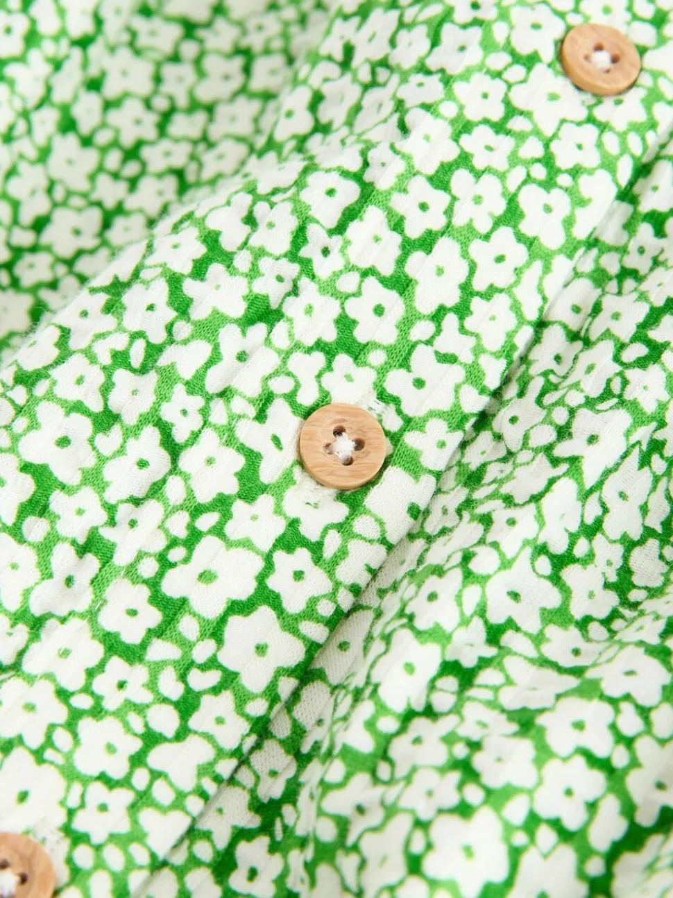 Groen gebloemd - Zomerjurk met kraag (3mnd -7jr)