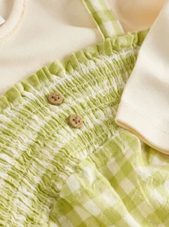 Groen geruit - Baby tuinbroek en bodysuit 2 -delige set (0mnd -2jr)