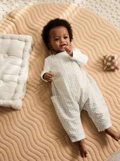 Groen geruit - Geweven bretelbroeken en bodysuit babyset (0mnd -2jr)