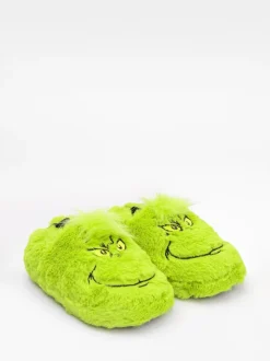Groen Grinch - Vanilla Underground zachte kerstpantoffels voor kinderen