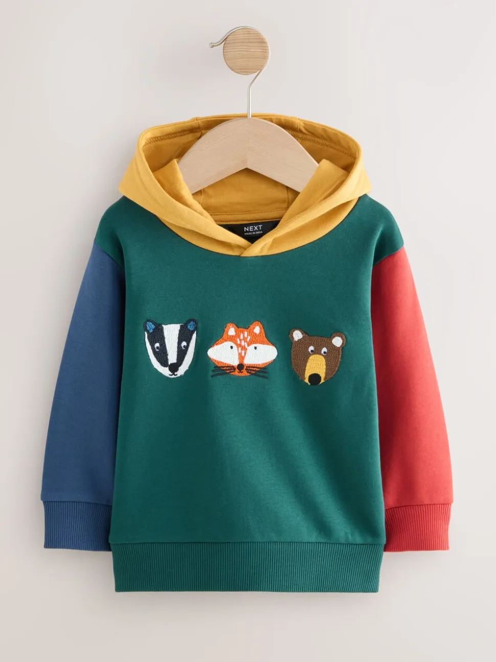 Groen kleurvlak - Hoodie met lange mouwen en print (3mnd-7jr)