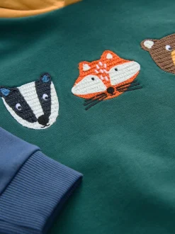 Groen kleurvlak - Hoodie met lange mouwen en print (3mnd-7jr)
