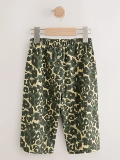 Groen luipaardprint - Wijde broek met elastische taille (3mnd-7jr)