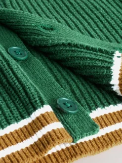 Groen met collegesportprint - Vest met figuurtjes (3mnd-7jr)