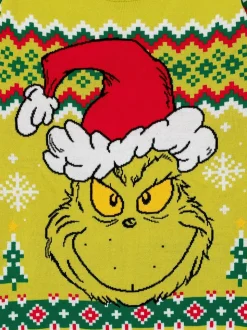 Groen met kerst-Grinch - Vanilla Underground - Gelicentieerde gebreide herenkersttrui