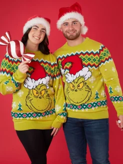 Groen met kerst-Grinch - Vanilla Underground - Gelicentieerde gebreide herenkersttrui