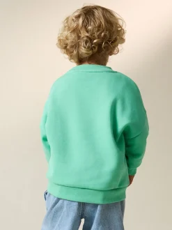 Groen met palmboomprint - Sweatshirt met ronde hals en all-over print (3 mnd - 7 jr)