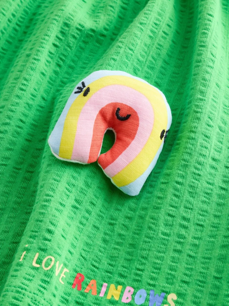Groen met regenboog - Jersey Dress (3mths-7yrs)