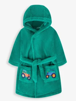 Groen met traktorenprint - JoJo Maman Bébé - Kamerjas met graafmachineprint