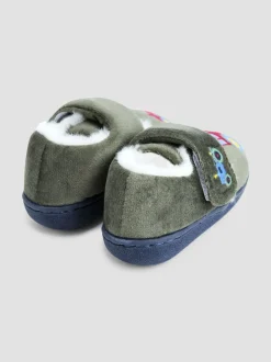 Groen met traktorenprint - JoJo Maman Bébé Slipper Shoe