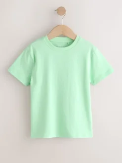 Groen/blauw/geel/paars - Set van 4 T-shirts met korte mouwen (3-16 jr)
