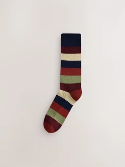Groen/blauw/grijs - Striped Cushioned Sole Comfort Socks 10 Pack