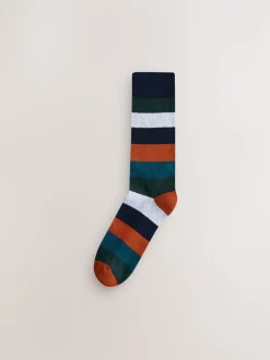Groen/blauw/grijs - Striped Cushioned Sole Comfort Socks 10 Pack
