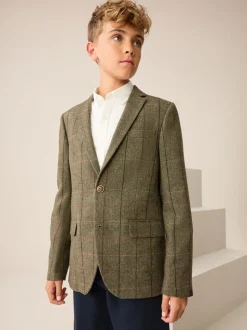 Groen/bruin geruit - Blazer (3-16yrs)