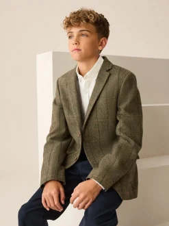 Groen/bruin geruit - Blazer (3-16yrs)