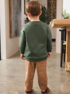Groen/bruine hond - Set met sweatshirt en joggingbroek (3mnd -7jr)