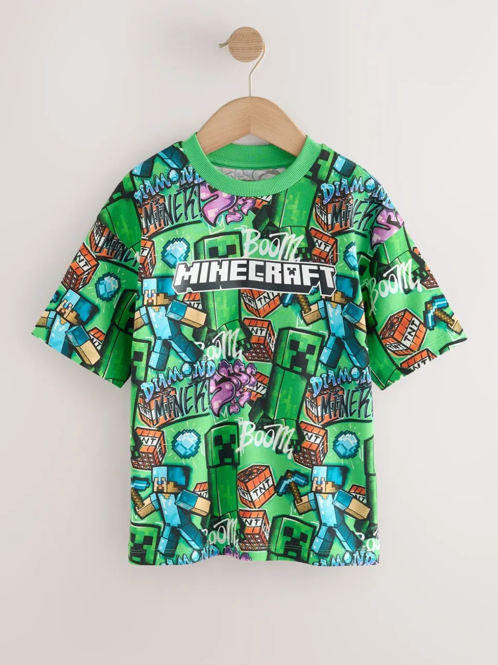 Groene all-over Print - Minecraft T-shirt (3-16jr)