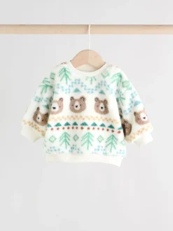 Groene beer Fairisle - Set van fleece top en joggingbroek voor baby's (0mnd -2jr)